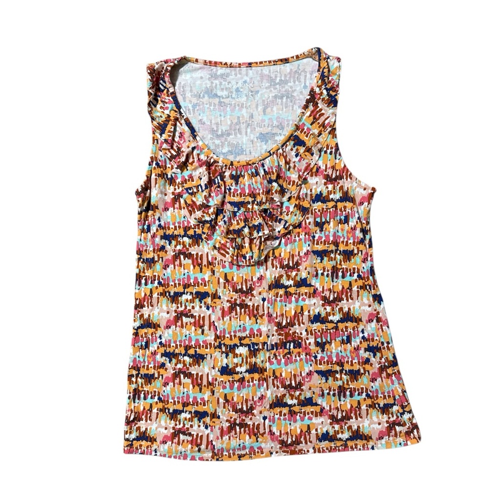 Multicolor Sleeveless Ruffle Top